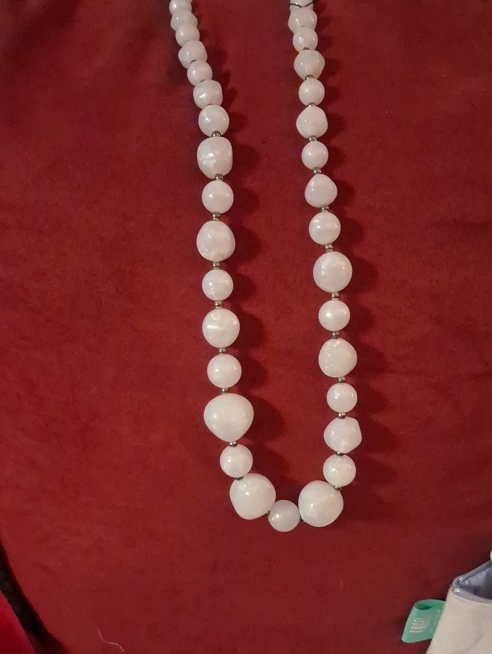 100% Lucite Odd Shape Beads Large Necklace